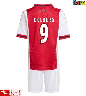 Ajax Kasper Dolberg #9 Hemmatröja Barn 2025-26 Kortärmad (+ Korta byxor)